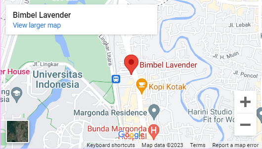 Lokasi Maps Bimbel Lavender di Margonda Depok